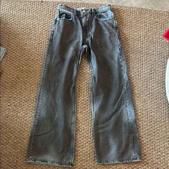 Free People Gray Relaxed Jeans - Picture 1 of 12